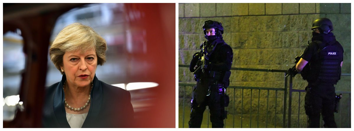 Primeira-ministra da Inglaterra, Theresa May, e polícia antiterrorista; Inglaterra; UK; terrorismo, Londres, Manchester; terror .2