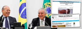 Depois que o Ministério Público Federal demonstrou não ter provas de que o triplex do Guarujá pertence a Lula, os principais veículos de imprensa do País se dedicam a forjar uma narrativa que ajude a acusação e o juiz Sérgio Moro a condenarem o ex-presidente; ao focar em Lula, a mídia fecha os olhos para os escândalos de corrupção que atingem em cheio Michel Temer e seus principais auxiliares; em entrevista de uma página com Eliseu Padilha, preposto de Michel Temer nas negociações de propina para o PMDB, a Folha fez apenas uma pergunta sobre as acusações de corrupção envolvendo o ministro; o Globo seguiu o mesmo roteiro nesta sexta-feira, 12, em entrevista com Temer; ao ignorar a corrupção do governo, mídia só reforça sua conivência com os atos de Michel Temer