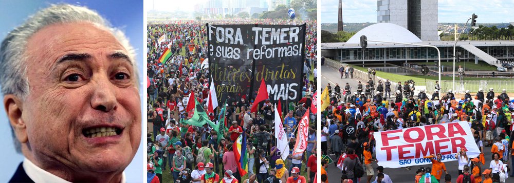 "Brasil: as ruas querem a saída do presidente" é o título da matéria sobre os protestos, publicada no site do jornal francês Le Figaro; "Os brasileiros não suportam mais os escândalos de corrupção, principalmente os que envolvem a gigante Petrobras", escreve Le Figaro; diário francês também lembra que a jornada de mobilização visava marcar a rejeição às austeras reformas aprovadas pelo governo Temer; o inglês The Guardian que os brasileiros, "revoltados com a classe política, querem realização de eleições diretas"
