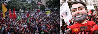 Dezenas de milhares de manifestantes aguardam Lula no centro de Curitiba aos gritos de "Fora Temer" e de "Lula presidente"; depoimento do ex-presidente ao juiz Sergio Moro terminou cerca de 19h10, após cinco horas; senador Lindbergh Farias (PT-RJ) falou em seu discurso em golpe de classes com apoio dos Estados Unidos para tomar o pré-sal e fez duras críticas à TV Globo; Guilherme Boulos, líder do MTST e da Frente Povo Sem Medo, disse que os movimentos defendem as investigações, mas não "linchamento"; "Juiz tem que julgar, não pode tomar lado, como esse Sergio Moro está fazendo aos olhos de todo o país", disse; segundo ele, Curitiba foi hoje um exemplo de "resistência democrática"