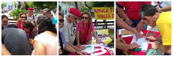 As integrantes do Movimento Mulheres do Ceará com Dilma (MMCCD) está organizando, em Fortaleza, a coleta de assinaturas de um abaixo-assinado para fortalecer a ação popular que tramita no STF, com o objetivo de anular golpe contra a presidenta Dilma Rousseff. A ação foi promovida pelo Movimento Nacional pela Anulação do Impeachment. Com a condenação de Lula, divulgada ontem, pelo juiz paranaense Sérgio Moro, o MMCCD também está prestando solidariedade ao ex-presidente. Para as organizadoras "a condenação do presidente Lula só reforça a necessidade dessa ação para devolver a democracia ao Brasil"