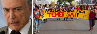 "Temer e seu governo não passam recibo mas sabem que a greve geral desta sexta-feira terá conseqüências.  O recado foi claro: é ampla e geral a insatisfação dos brasileiros com as reformas que tiram direitos e com os rumos do governo.  E sabendo ler um recado social tão claro, muitos deputados não votarão a favor da reforma previdenciária", diz a colunista Tereza Cruvinel; "O risco de derrota aumentou muito depois da greve geral.  Se ele retaliar governistas demitindo indicados, será pior ainda. Quando o Planalto usa o chicote contra as bancadas, o resultado quase sempre é o aumento da insurgência.  Ainda mais quando as ruas dizem aos deputados, como disseram com  a greve geral, que elas vão cobrar nas urnas o voto que derem agora"