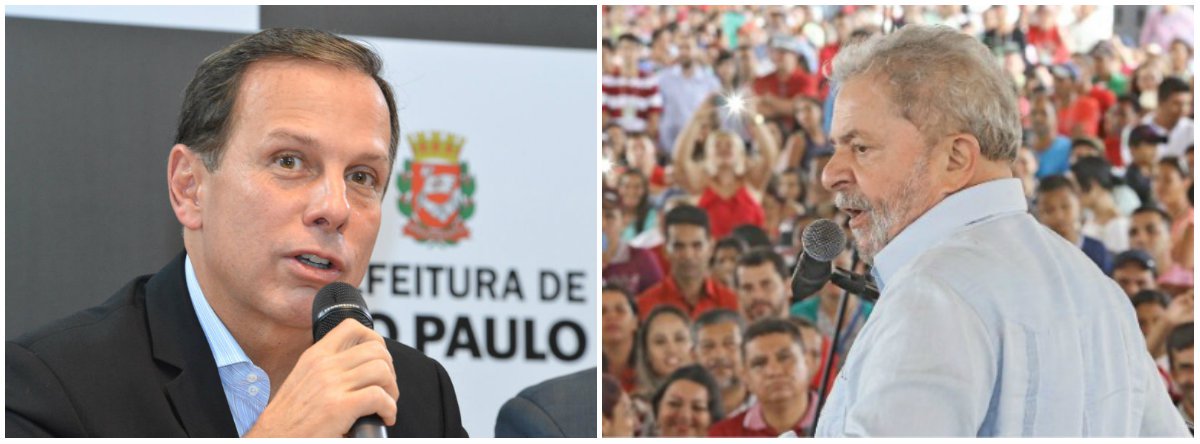 Prefeito João Doria, que tenta se viabilizar como o nome do PSDB para enfrentar o ex-presidente Lula nas eleições de 2018, atribuiu ao adversário a recessão atual e os 13 milhões de desempregados, que foram produto do golpe -- e não da era Lula; "O ex-presidente Lula quase destruiu o Brasil. Então, é inadmissível um homem que quase destruiu a nação, que impôs o maior assalto ao dinheiro público jamais visto na história da humanidade, que ofereceu três anos de recessão, 13 milhões de desempregados, queira agora voltar a ser candidato e disputar sob a alegação de que é o salvador do Brasil. Salvar o quê?", questionou o tucano, em entrevista neste domingo 23
