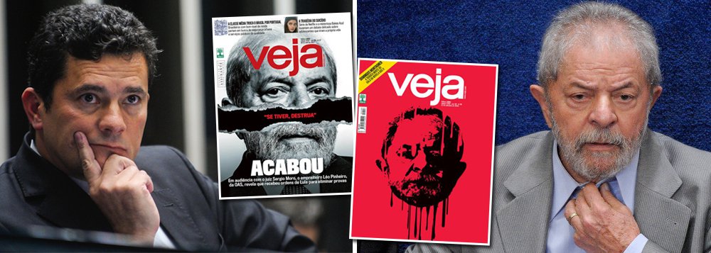 Embora já tenha dedicado dezenas de capas para decretar a morte do ex-presidente Luiz Inácio Lula da Silva, tendo chegado até a, numa delas, arrancar-lhe a cabeça, Veja ainda não desistiu; neste fim de semana, Lula volta a ser capa da revista que, ao estilo de Galvão Bueno, decreta: "Acabou"; o pretexto desta vez é a delação de Léo Pinheiro, da OAS, que o acusa de ser dono do "triplex do Guarujá" e de mandá-lo destruir provas; Veja, no entanto, afirma que Lula não será preso, mas, apenas, condenado em primeira e em segunda instâncias, para, assim, ficar impedido de concorrer à presidência; sem o veto judicial, Lula seria eleito mais uma vez, se as eleições fossem hoje