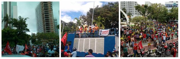 Trabalhadores da construção civil, em greve geral, a partir de hoje, ocuparam a Praça Portugal, onde realizam uma assembleia geral da categoria. Após mais de três meses de negociação, sem conseguir chegar a um acordo, os trabalhadores decidiram pela greve geral por tempo indeterminado
 