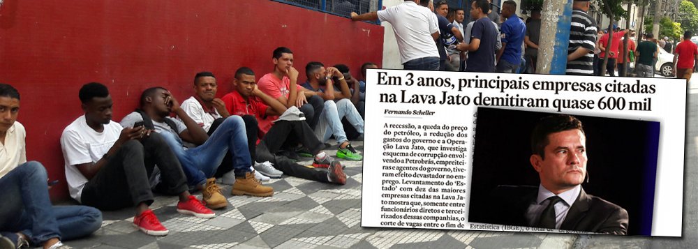 "Quer-se combater a corrupção para permitir que haja mais recursos para investimentos e serviços público e, ao fazê-lo, destroem-se os investimentos e serviços públicos. E eleva-se acima do milhão – ou milhões, com suas família – o drama dos que passam a viver na miséria e no desespero. Ou o objetivo - que nós, na nossa simplicidade, não conseguimos alcançar – é exatamente este?", questiona o jornalista Fernando Brito, do Tijolaço, ao comentar notícias de que as empresas alvo da Lava Jato já demitiram cerca de 600 mil trabalhadores 