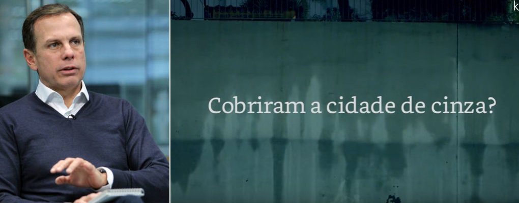 Na campanha para divulgar o e-reader Kindle, a Amazon questiona os muros cinzentos da cidade, pintados a mando do prefeito João Doria; filmado à noite, o vídeo começa com a pergunta: “Cobriram a cidade de cinza?”; em seguida, citações de escritores famosos aparecem projetadas nas paredes; "A Amazon feriu Doria no lugar que mais lhe dói, depois do bolso: o ego. João Doria é um narcisista. Não pode ser contrariado. O que não é espelho não serve", diz Kiko Nogueira, no Diário do Centro do Mundo