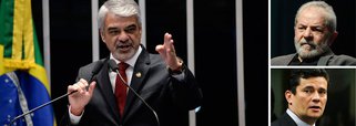 Um dia do primeiro depoimento do ex-presidente Lula ao juiz Sergio Moro, no âmbito da Operação Lava Jato, o líder da Oposição no Senado, Humberto Costa (PT-PE), criticou o que chamou de conduta parcial adotada pelo magistrado; "Ele teria que se declarar, sem dúvida, suspeito para esse julgamento, porque tem assumido, claramente, o papel não de juiz do processo, mas quase que de um promotor, quase que de acusador", afirmou Humberto; "Quem tem criado todo um ambiente de holofotes sobre esse julgamento é o juiz Sergio Moro. E agora vem querer acusar o presidente Lula de transformar o seu depoimento em ato político. Ato político ou atos políticos foram aqueles que foram cometidos desde o início desse processo contra Lula. E não por ele", completou