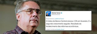 "Tudo o que a imprensa criticava – com razão – na manipulação dos índices estatísticos do governo Cristina Krischer, começa a ser praticado pelo governo Michel Temer", diz o jornalista Luis Nassif, sobre a divulgação pelo governo de que a "Prévia do PIB" mostrara crescimento de 1,31% em fevereiro; "Comparam-se dados de 2017, com a nova metodologia, com dados de 2016, com a metodologia antiga. É o mesmo que comparar maçãs e laranjas. E tudo isso sem avisar ninguém, sem apresentar os dados. Apenas hoje, terça, haveria uma coletiva para anunciar as mudanças", afirma