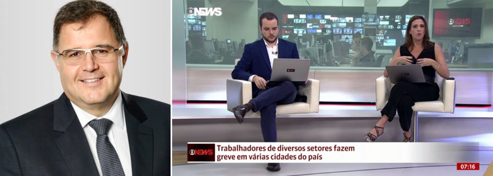 Jornalista Luís Costa Pinto criticou o "ar de surpresa" com que os telejornais da Globo noticiam a greve geral desta sexta-feira, 28, que paralisa o País contra as reformas de Michel Temer; "O bloqueio evidente do noticiário sobre a greve, em suas vésperas, na maior emissora de TV aberta, a Globo, produziu desde as primeiras horas do dia um fato patético: os telejornais do começo da manhã dessa mesma emissora tiveram de cobrir a paralisação como se houvesse uma surpresa no ar. Não era: a greve geral era já então notícia velha e a estratégia de escondê-la, velhacaria", diz Costa Pinto, em artigo no Poder 360