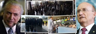 Mais um revés para Michel Temer; depois das pesquisas que apontaram que 85% dos brasileiros querem sua saída e a convocação de eleições diretas, o Ministério da Justiça, comandado por Osmar Serraglio, acaba de ser ocupado por agentes penitenciários de todo o País; ocupação do prédio em Brasília é em defesa da PEC 308, que legitima, constitucionalmente, todo o trabalho do agente de custódia e todos os agentes que desempenham atividade penitenciária, e contra o fim da aposentadoria; grupo quebrou vidraças, levou comida e colchão e anunciou que pretende acampar no local