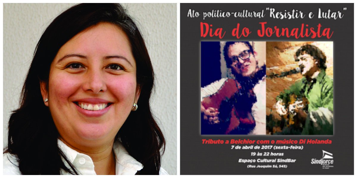 A presidenta da Sindjorce, Samira de Castro, está convocando categoria para o Ato Político Cultural "Resistir e Lutar", que marcará o dia do Jornalista, na próxima sexta-feira (7). O Ato político cultural se insere na luta contra os retrocessos que estão sendo impostos pelo governo Temer aos trabalhadores e contra as demissões em massa de profissionais da imprensa. Para marcar a data, o sindicato programou um pocket show Tributo a Belchior, reinaugurando o Espaço Cultural SindBar.  "Resistir e Lutar, é o tema do nosso ato político. Porque, como cantou Belchior, amar e mudar as coisas, interessa mais!", afirma a presidente de Sindjorce