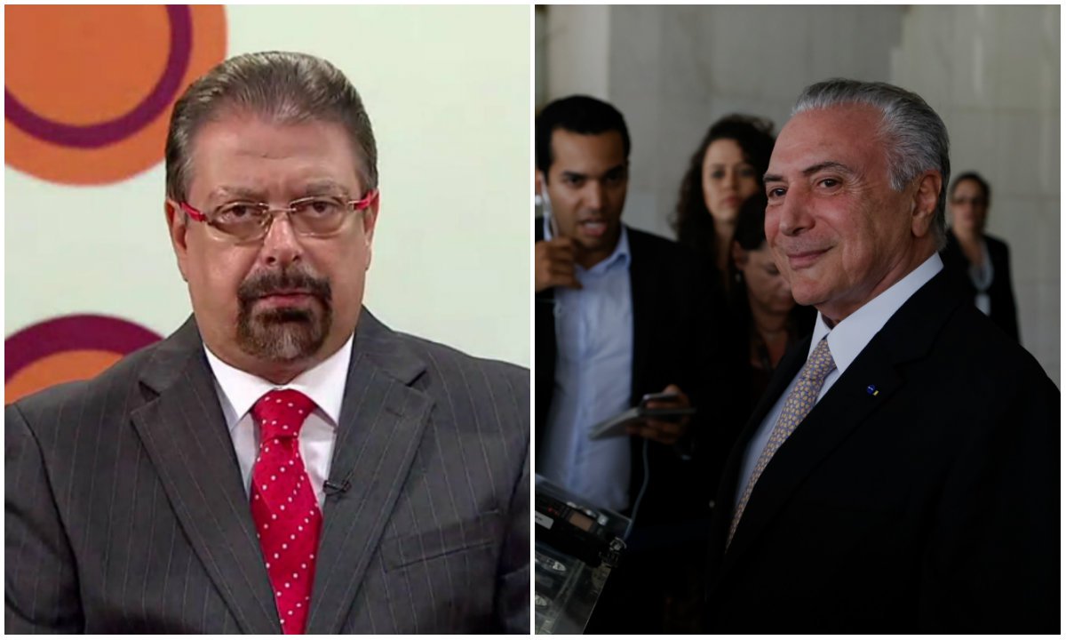 "Temer diz que situação na Venezuela só será resolvida com eleições livres. Entendeu?", postou o jornalista em seu Facebook; golpista no Brasil, Michel Temer disse esperar que, "muito proximamente, haja uma solução pacificadora na Venezuela por meio de eleições livres e com aplicação plena dos princípios democráticos"