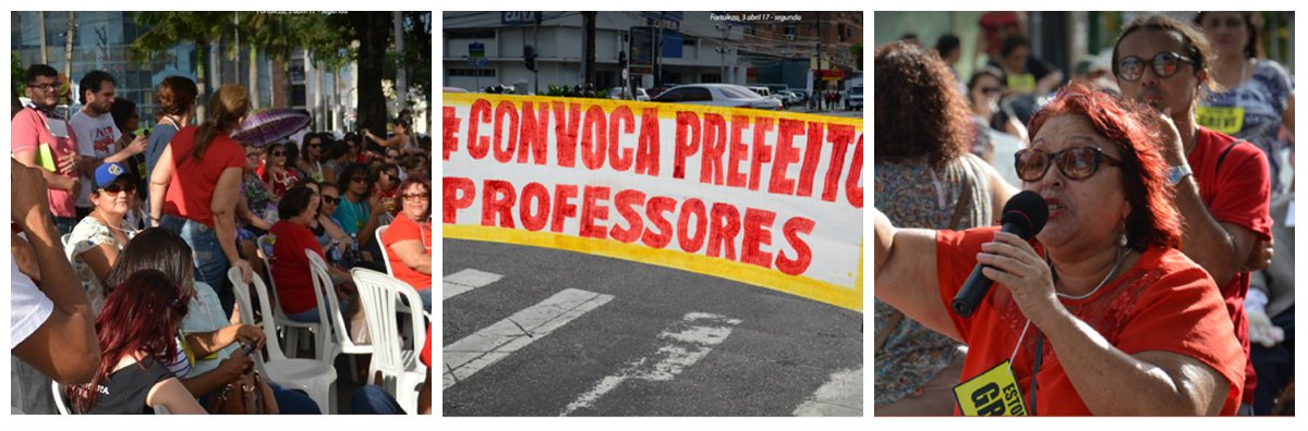 Desde o início da noite de ontem, professores da rede municipal de Fortaleza ocupam o sétimo andar da Secretaria Municipal de Educação. Em greve desde o último dia 15 de março, os docentes querem uma audiência com o Prefeito Roberto Cláudio, para discutir a pauta de reivindicações da categoria. O prefeito está em viagem no exterior e deve retornar à Fortaleza, amanhã (5)