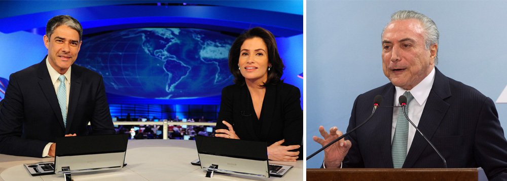 Globo atira Michel Temer ao mar; um ano depois de colocá-lo no poder por meio de um golpe mandrake, emissora da família Marinho deixa claro, no Jornal Nacional, que Temer virou bagaço de laranja; noticiário também exibe os áudios em que Temer avaliza a compra do silêncio de Eduardo Cunha; Globo já prepara seu plano B para substituir Michel Temer e encontrar outro nome, menos sujo, para levar adiante sua agenda; primeira fala de William Bonner foi sobre a fala "nada republicana" de Temer