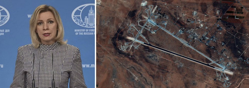 "É claro para qualquer especialista que a decisão de atacar foi tomada em Washington antes dos eventos em Idlib, que foram simplesmente usados como um pretexto", diz porta-voz do Ministério de Relações Exteriores da Rússia, Maria Zakharova, sobre o bombardeio com 59 mísseis lançados de navios militares americanos no mar Mediterrâneo contra a base de Shairat, a 25 quilômetros de Homs