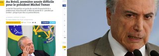 Le Monde desta terça-feira, 16, traz uma reportagem de página inteira sobre a situação política do Brasil; em texto de uma página, o jornal diz que Temer "tem dificuldade para impor sua legitimidade"; "Desconfortável, ele foge desse 'povo' que gostava tanto de Lula. Impopular, ele evita as cerimônias públicas, com medo de ser vaiado"; jornal francês diz que um ano após a saída de Dilma do poder, a recessão e o desemprego continuam destruindo o país, enquanto os escândalos de corrupção, que não poupam nenhum partido, provocam um vazio político; "Um espaço deserto que apenas Lula consegue ocupar", apesar das acusações de corrupção que também o atingem, analisa o texto