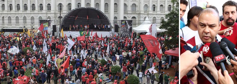 "Eles esquecem que o Brasil é uma democracia. Aqui você vê a rua tingida de pessoas de vermelho. Estamos aqui para defender os trabalhadores, a democracia. A perseguição ao Lula se dá porque ele representa a gente, representa o povo trabalhador. É exemplo principal da resistência do povo brasileiro", afirmou o presidente da CUT, Vagner Freitas; "Estamos aqui para defender o legado de Lula, mas também para nos autodefender, porque a perseguição ao Lula é a perseguição ao movimento social sindical e aos direitos dos trabalhadores"