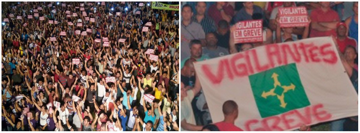 Funcionários do segmento de vigilância e segurança do Distrito Federal decidiram entrar em greve, após reunião com quase 8 mil trabalhadores; Sindicato da categoria é contra a proposta de contratação de vigilantes horistas - empregados que recebem salário correspondente apenas ao valor-hora trabalhado; na avaliação do sindicato, a criação de postos para vigilantes horistas comprometerá diretamente o piso salarial da categoria