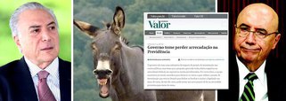 Um dia depois de aprovar a terceirização irrestrita, o governo federal descobre o óbvio: a arrecadação previdenciária vai despencar, porque os empregados virarão "patrões"; assim, não haverá contribuições patronais nem de trabalhadores, pois os terceirizados não terão interesse em contribuir para o INSS, num país que encaminha uma reforma previdenciária que tira a aposentadoria de milhões de pessoas; ou seja: com a terceirização o rombo fiscal será muito maior e a consequência inevitável será o aumento de impostos, que Henrique Meirelles e Michel Temer anunciam nos próximos dias; essa tendência, apontada ontem pelo 247, hoje é manchete do Valor; Brasil paga o preço da burrice e da cegueira ideológica