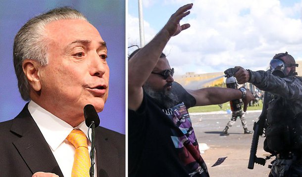 O golpista que: (a) não tem nenhum apoio popular; (b) que perdeu o apoio da globo golpista; (c) que assiste sua base de malfeitores pragmáticos derretendo no congresso; (d) que começa a perder apoio da justiça da casa grande; (e) que sabe que sua única tábua de salvação é viabilizando as malfadadas reformas para agradar os donos do mundo (bancos, conglomerados financeiros e empresariais), convocou as Forças Armadas para tentar mais uns suspiros... Ele sabe que só lhe resta usar a violência para continuar no poder; leia o artigo do cientista político Robson Sávio Reis Souza