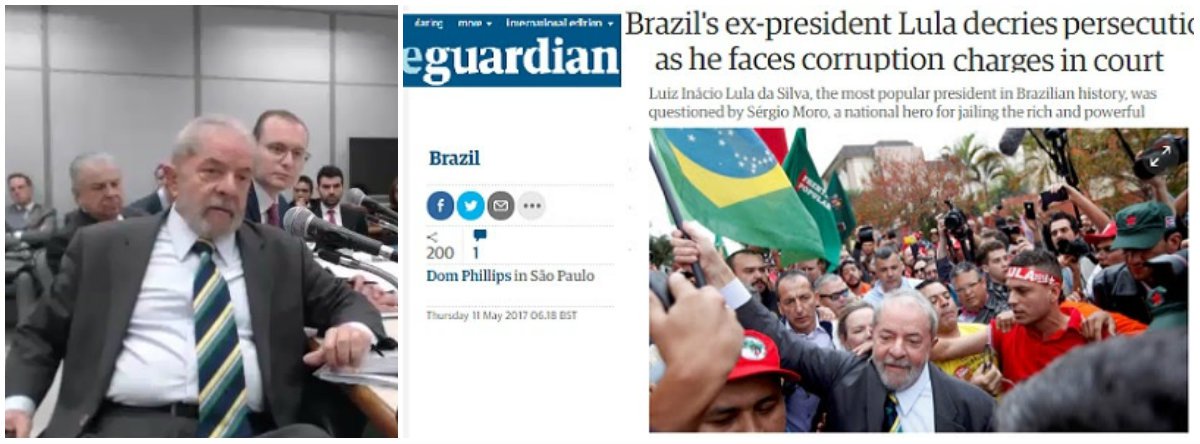 Jornalista Fernando Brito, do Tijolaço, publica um resumo do que saiu na imprensa internacional sobre o depoimento do ex-presidente Lula ao juiz Sergio Moro e observa que, "ao contrário do tom dos jornais brasileiros, predominam as queixas do ex-presidente de ser vítima de uma perseguição judicial"