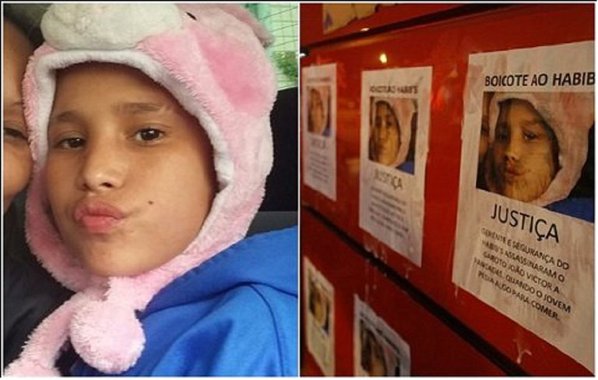 O corpo de João Victor de Souza Carvalho, de 13 anos, que morreu em frente ao Habib's no dia 26 de fevereiro, foi exumado nesta segunda-feira (3) na capital paulista; a família e testemunhas culpam dois funcionários da rede de restaurantes, que são vistos em imagens de câmera de segurança arrastando e abandonando o corpo do adolescente na calçada; o corpo do adolescente foi levado ao IML Central, onde passará por novos exames periciais e laboratoriais