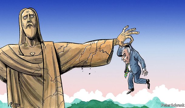 A revista britânica The Economist, que apoiou o golpe parlamentar de 2016 contra a presidente Dilma Rousseff, agora diz que Michel Temer está pendurado; segundo a publicação, as acusações que pesam contra ele são muito mais graves do que as que havia contra Dilma