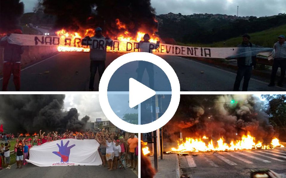 Manifestantes fazem bloqueios na manhã desta sexta-feira (31) em ruas e rodovias de São Paulo contra a reforma da Previdência e novas regras da terceirização do trabalho; integrantes do MTST bloquearam a avenida Jacu Pêssego; outro protesto bloqueia parcialmente a estrada do M' Boi Mirim; em Recife, manifestantes fecharam a BR 101 nos dois sentidos, também contra a reforma da previdência e a terceirização de Temer