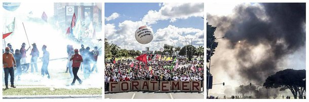 Em Brasília, participando das manifestações de hoje, o presidente do PT Ceará, Fco. de Assis Diniz, fez postagens nas redes sociais, denunciando a violência contra os manifestantes. "Golpista FDP, covardia o que  estão fazendo com uma manifestação pacifica de jovens, mulheres. Só falta o golpe militar agora, presidente sem legitimidade colocando exercito na rua contra o povo. Resistência e luta", publicou juntamente com várias fotos da ação policial. A repressão do Choque da Polícia Militar do DF acirrou os ânimos. Prédios de ministérios foram alvo dos manifestantes, com vidraças quebradas e frases pintadas nas paredes contra Temer. No final da tarde, o governo convocou o Exército para reprimir a manifestação, aumentando ainda mais o clima de tensão em Brasília