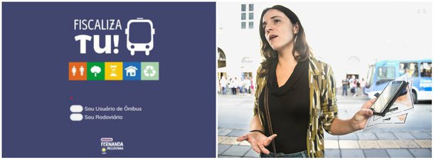 O mandato da vereadora Fernanda Melchionna (PSOL) lançou o aplicativo Fiscaliza Tu, que tem por objetivo receber avaliações e denúncias sobre o transporte coletivo de Porto Alegre; Melchionna esteve no Terminal Parobé, ao lado do Mercado Público, para conversar com usuários sobre os ônibus da Capital e para divulgar o aplicativo; “Os atrasos são uma situação corriqueira para a população”, disse Melchionna, após conversar com usuários. “A EPTC tem dito que 92% das linhas estão no horário adequado. Isso não encontra respaldo na realidade” 