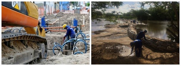 Nesses tempos de crise e de redução de emprego, o governo de Alagoas tem apostado em obras de infraestrutura para minimizar os efeitos do desemprego; da capital ao interior, segundo levantamento da Secretaria de Estado da Infraestrutura (Seinfra), as contratações no setor da construção civil contabilizam 7,6 mil empregos diretos e indiretos, distribuídos em 34 obras; até 2018, expectativa é de que mais 4 mil empregos diretos e indiretos sejam gerados na construção civil, com obras estruturantes tocadas pelo governo