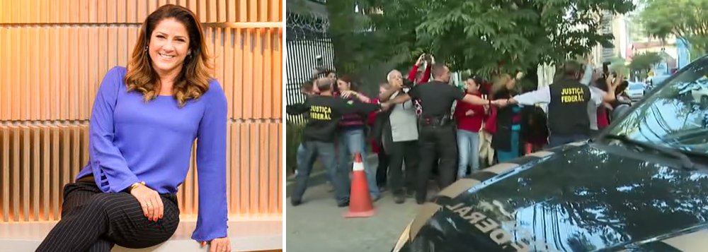 A jornalista Cristiane Pelajo, da Globonews, ignorou o ato que gritava "Dirceu guerreiro do povo brasileiro" e narrou apenas que havia "muitas manifestações e protestos contra essa soltura do ex-ministro José Dirceu", diante da cena em que Dirceu chegava ao prédio da Justiça Federal em Curitiba, após ser solto do Complexo de Pinhais, na região metropolitana de Curitiba, onde ficou preso por quase dois anos