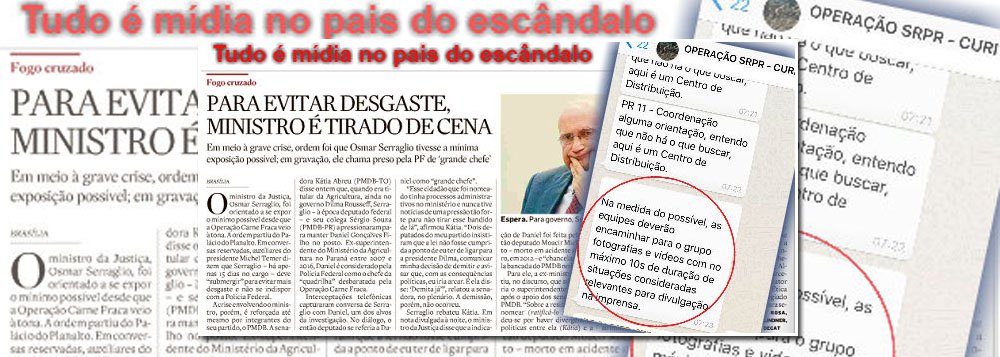 "A cada dia fica mais evidente que a Operação Carne Fraca, independente de haver falcatruas no setor, foi um movimento político-policial. Pessoas e fatos surgem ao sabor (podre) das conveniências. Vaza-se por toda parte e, quando necessário, 'vazam', como na gíria, os personagens inconvenientes", diz o jornalista Fernando Brito; "No destaque, outro escândalo: a Superintendência da PF no Paraná mandando recolher e fazer vídeos que possam  ser 'relevantes' para a mídia. Mais importante, claro, do que serem relevantes para a investigação"