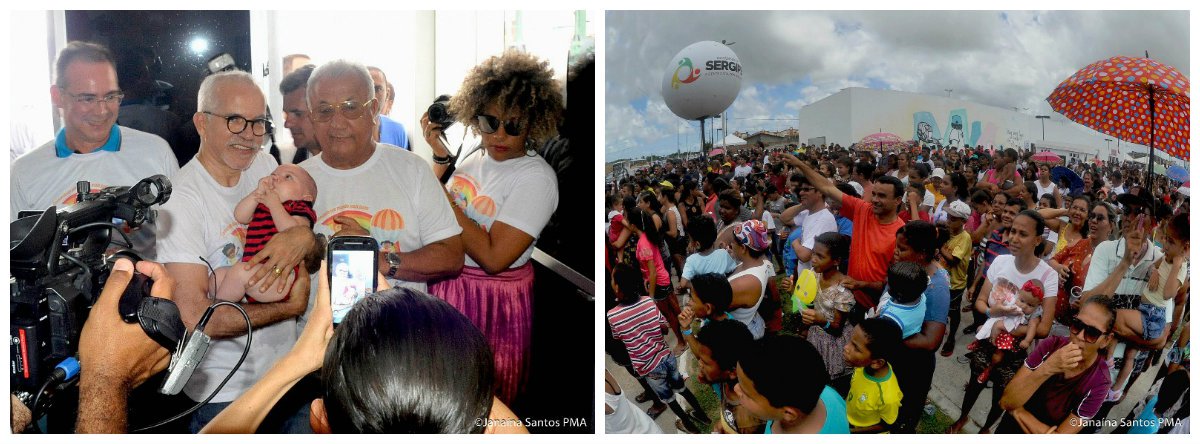 Meninos e meninas dos bairros 17 de Março, Santa Maria e regiões próximas, que são as áreas mais carentes de Aracaju, viveram um momento especial nesta quinta-feira (12); o evento "Construindo um mundo mais justo", organizado pela Prefeitura e pelo governo do Estado, levou lazer e cultura para as crianças; "Este é um dia muito especial e demonstra que a criança é uma prioridade da nossa gestão. As crianças são as protagonistas desta festa. A prefeitura e o governo estão possibilitando que as crianças de uma das áreas mais carentes da cidade tenham acesso a um dia diferente, legal", afirmou o prefeito da capital Edvaldo Nogueira
"crianças são prioridade da nossa gestão", diz Edvaldo