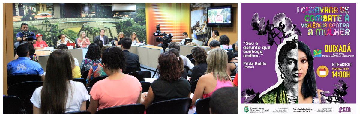 Será realizada hoje, à tarde, em Quixadá, a Caravana de Combate à Violência contra a Mulher. A iniciativa é das deputadas Augusta Brito (PCdoB), procuradora Especial da Mulher da Assembleia Legislativa e Rachel Marques (PT), presidente da Comissão de Direitos Humanos e Cidadania. O objetivo é levar conhecimento e debate sobre o tema, com o intuito de construir novas políticas públicas
 