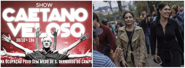 Show gratuito será às 19h, na ocupação Povo sem Medo, no Jardim Planalto, em São Bernardo do Campo; outros artistas já estão na ocupação para o evento, como as atrizes Sonia Braga, Letícia Sabatella e Alinne Moraes e a cineasta Marina Person; oito mil famílias vivem no local há quase dois meses; o palco será montado na Rua João Augusto de Souza, próximo ao portão 5 da fábrica da Scania