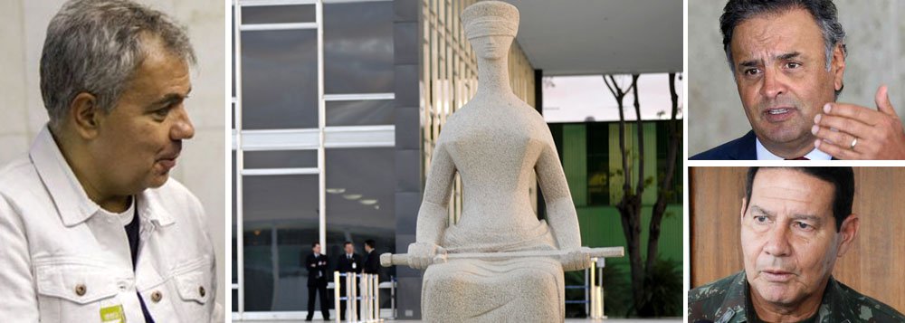 "Preservar os direitos do senador Aécio Neves –o mandato que lhe foi conferido pelo povo de seu Estado– não é defender a impunidade. É defender o devido processo legal, é defender ordenamento jurídico, é defender a soberania do voto popular", diz o jornalista e consultor Mario Rosa, que avalia que o STF tentou se dobrar ao general Mourão; o militar afirmou que se o Judiciário não for capaz de afastar alguns "elementos", isso deveria ser feito pelas Forças Armadas