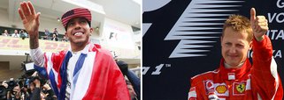 O tricampeão mundial de Fórmula 1 Lewis Hamilton igualou o recorde de 68 pole positions de Michael Schumacher neste sábado, com uma performance dominante nos treinos qualificatórios para o Grande Prêmio da Bélgica