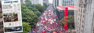 Jornal da família Mesquita decidiu ignorar na primeira página as manifestações desta quarta-feira contra a reforma da Previdência, que levaram mais de 1 milhão de pessoas para as ruas de todo o Brasil; enquanto a Folha de S.Paulo e O Globo deram destaque à insatisfação popular contra os planos de Michel Temer, o Estado de S.Paulo destaca apenas os problemas causados pela greve nos transportes
