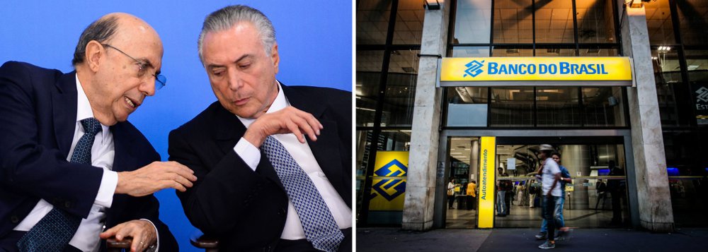 Autor do maior rombo fiscal da história do País, Michel Temer se desfaz aos poucos do patrimônio público; nessa sexta-feira, 9, a CVM divulgou que o governo federal vendeu 9 milhões de ações do Banco do Brasil em agosto; de acordo com a equipe do Itaú BBA, a venda deve ter sido feita pelo Fundo Soberano; considerando a venda das ações de maio, junho, julho e agosto, o governo já vendeu 30,9 milhões de ações, o que representa cerca de 29% do total de ações do Fundo Soberano no banco