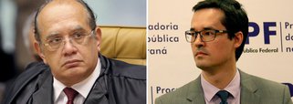 Voto decisivo na sessão que concedeu liberdade ao ex-ministro José Dirceu, depois de dois anos de prisão preventiva determinada pelo juiz Sergio Moro, o ministro Gilmar Mendes aproveitou para bater duro no procurador Deltan Dallagnol, que, nesta manhã, apresentou nova denúncia para tentar disputar a batalha da opinião pública contra o STF; "Não cabe a procurador da República pressionar o STF", disse ele; segundo Gilmar, a denúncia apresentada nesta terça foi uma "brincadeira juvenil" feita por "jovens que não tiveram vivência institucional"; Gilmar disse ainda aos demais ministros que "se cedêssemos a esse tipo de pressão, deixaríamos de ser o STF"