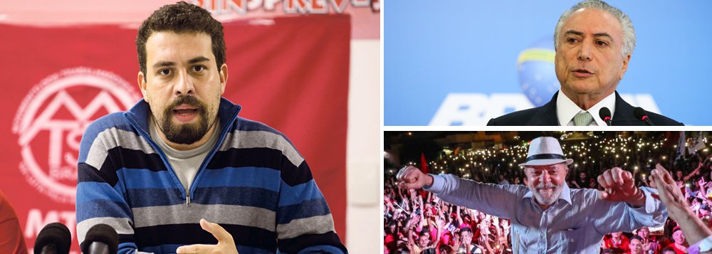 “Nós temos um consenso na sociedade brasileira contra o governo Temer. Ele conseguiu realizar a profecia de unir o Brasil. Contra ele. Temer não tem condições políticas de terminar esse governo”, diz Guilherme Boulos, militante do MTST e da Frente Povo sem Medo; em entrevista exclusiva ao 247, Boulos também defende o direito de Lula se candidatar a presidente em 2018; “O ataque judicial ao Lula, no meu entendimento, é parte do mesmo processo que resultou no golpe no país”; ele lembra ainda que, contra Temer há provas e mais provas, enquanto, no caso Lula, existem apenas convicções; assista a íntegra