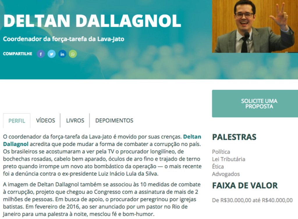 A Motiveação, empresa que vendia palestras de Deltan Dallagnol, coordenador da Lava Jato, apagou o texto sobre o procurador; O release excretado continha o preço das conferências do “procurador longilíneo, de bochechas rosadas, cabelo bem aparado e óculos de aro fino”: de R$ 30 mil a R$ 40 mil