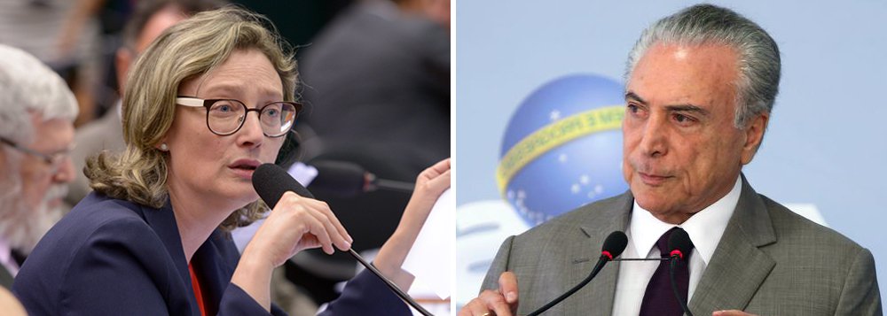 "Torpe e vil foi o golpe contra o voto dos brasileiros e brasileiras e contra uma mulher que tem sua vida marcada pela dignidade", diz a deputada Maria do Rosário (PT-RS), em carta aberta a Michel Temer, o vice que traiu e conspirou contra a presidente Dilma Rousseff e agora apela aos parlamentares