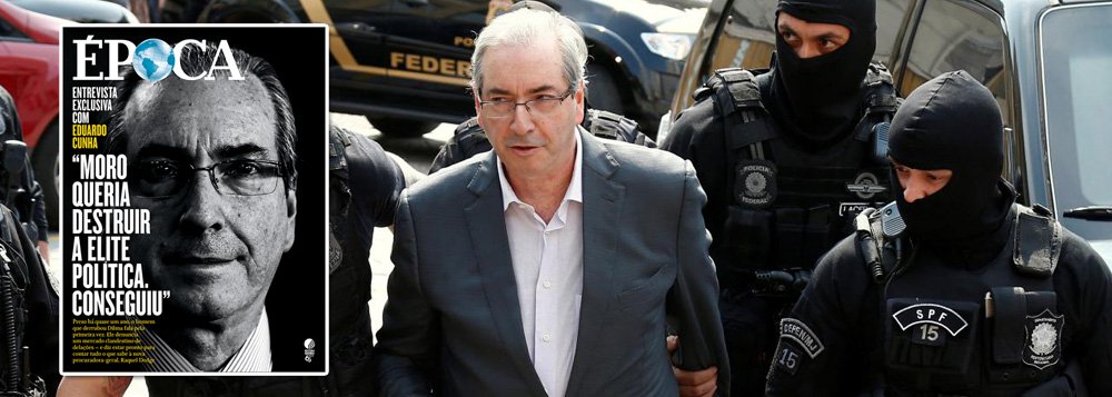 Editor chefe da Época, Diego Escosteguy, por querer ou sem querer, confessou uma ilegalidade em sua conta no Twitter; disse, com todas as letras que Eduardo Cunha, o entrevistado de capa da edição deste fim de semana (30), não concedeu a entrevista na Papuda, onde está preso: "não foi concedida na Papuda nem em qualquer local do sistema prisional"