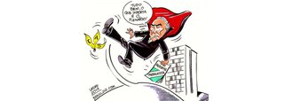 Chargista Carlos Latuff divulgou nesta quarta-feira, 21, charge especial para o 247 que retrata a importante derrota de Michel Temer na reforma trabalhista; texto foi rejeitado por 10 votos a 9 na Comissão de Assunto Sociais (CAS) do Senado nessa terça-feira, 20; "Tudo bem, o que importa é o plneário", diz Temer na charge, retratado escorregando numa casca de banana