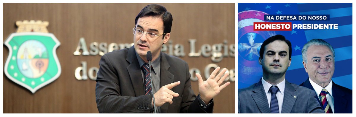 Em pronunciamento nesta quarta (28) na Assembleia Legislativa, o deputado estadual Capitão Wagner (PR) garantiu que a imagem de apoio a Michel Temer, divulgada ontem (27), nas redes sociais, é uma montagem com o objetivo de denegrir sua imagem. O parlamentar informou ainda que solicitou à Polícia Federal uma investigação sobre o caso
