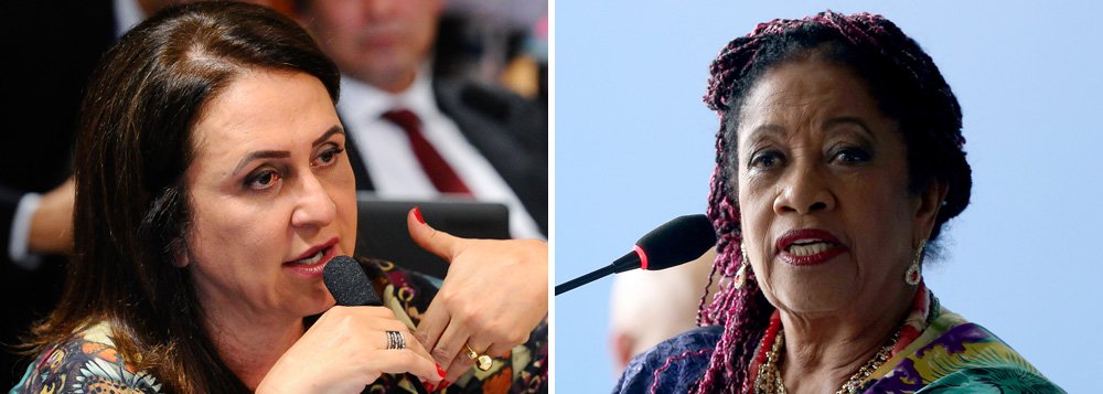 A senadora Kátia Abreu foi ao Twitter para criticar a pedida salarial da ministra dos Direitos Humanos, Luislinda Valois, que extrapolaria o teto constitucional. Valois queria ganhar R$ 60 mil por mês, mas depois da polêmica acabou desistindo; "A Min.dos Dir.Humanos pergunta como vai vestir, comer ou beber com 30.000,00 por mês.É só perguntar p/ quem ganha 1/4 de salário mínimo mês", escreveu a senadora; a ministra chegou a comparar sua atividade e o salário de R$ 33 mil com o trabalho escravo
