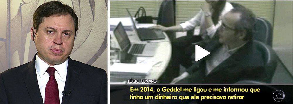 Jornalista Gerson Camarotti afirmou que a divulgação dos vídeos em que o doleiro Lúcio Funaro relata como se dava o pagamento de propina ao ex-presidente da Câmara Eduardo Cunha e a Michel Temer tem poder de fogo para derrubar o peemedebista; "A avaliação no governo é de que, apesar do conteúdo já ter sido usado para a elaboração da segunda denúncia contra o presidente Michel Temer, a imagem de Funaro relatando o esquema da cúpula do PMDB da Câmara terá impacto na opinião pública e será explorado pela oposição na Comissão de Constituição e Justiça", diz Camarotti
